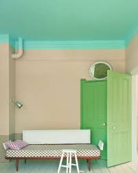 Color Block Ceiling Colorful Interiors Home Half Walls