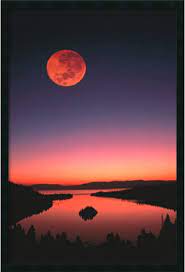 0 025664 Lake Tahoe At Night Framed Art Gel Coated Beautiful Moon Beautiful Nature Scenery