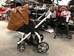 Wunderschones Blau Braunes Short Limited Design Mit Weissen Gestell Lederschieber Cozy Tragetasche Style Sportaufsat Kinderwagen Kinder Wagen Tragetasche