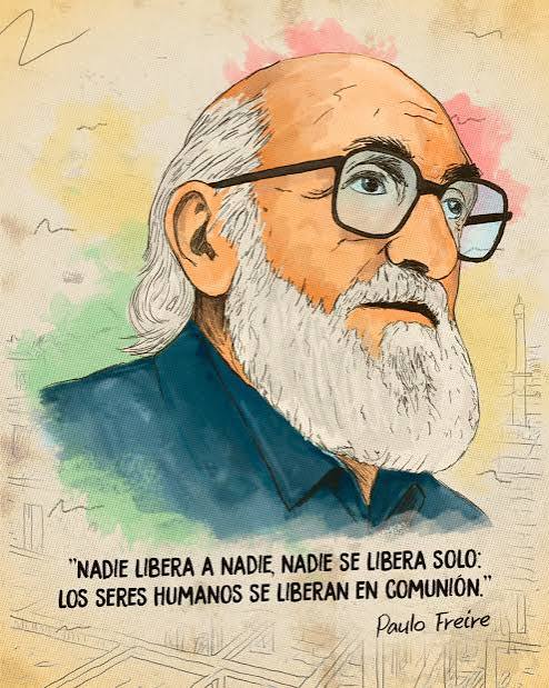 🗣 “Nadie libera a nadie ni nadie se libera solo. Los seres humanos se liberan en comunión”, Paulo Freire. ❤️ A 28 años de su paso a la inmortalidad, ¡Paulo Freire sigue