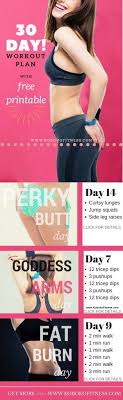 30 day workout plan for beginners easy free printable