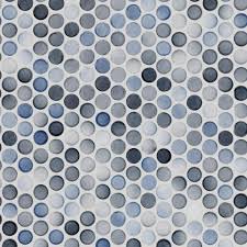 A penny mosaic shape adds a. Multi Gray Polished Porcelain Penny Mosaic 11 X 11 100837038 Floor And Decor