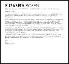Our certified professional resume writers can assist you in creating a professional document for the job or industry of your choice. Hr Specialist Cover Letter Sample Cover Letter Templates Examples