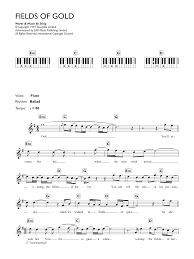 Sheet music for fields of gold by eva cassidy. Fields Of Gold Noten Eva Cassidy Klavier Akkorde Texte