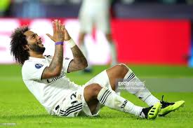 Marcelo Of Real Madrid Reacts To A Missed Chance During The Uefa Super Cup Between Real Madrid And Atletico Madrid A Atletico Madrid Uefa Super Cup Real Madrid