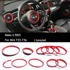 Pink Red Checkered Suite Kit Covers Interior Accessories For Mini Cooper S F55 F56 Style Changer Mini Cooper S Mini Cooper Mini Cooper Accessories