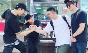 2pm's official twitter account shared a photo of taecyeon, jun.k, and nichkhun sending chansung off to the army. 2pm Members Taecyeon Jun K Nickhun Sweetly Send Off Chansung To The Military