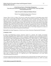 The industry4wrd policy is a national policy which aims to transform the manufacturing sector and related services within the period from 2018 to 2025. Critical Success Factors Of Knowledge Management Innovation And