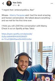 A few days ago i did a podcast with nas daily on spotify. Nas Daily Is Getting Cancelled For Manny Pacquiao Propaganda Wazzup Pilipinas News And Events