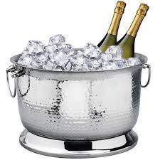 They stand on their own as visually pleasing works of art in your bathroom and add such an exquisite luxurious feeling that relaxes your body and soul. Eastern Tabletop 7000h 16 X 10 Stainless Steel Hammered Double Wall Insulated Beverage Tub With Base