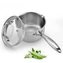 Amazon.com: Stainless Steel Saucepan with Glass Lid, 1.5 Quart ...
