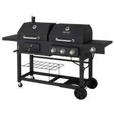 Dyna Glo Propane Gas Charcoal Grill With Side Burner Discontinued Dgj810csb D The Home Depot Dual Fuel Grill Gas And Charcoal Grill Gas And Charcoal Bbq