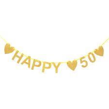 Mit einer hochwertigen, personalisierten einladungskarte kündigen sie ihren großen tag mit. Happy 50 Girlande Banner Geburtstag Goldene Hochzeit Birthday Gold