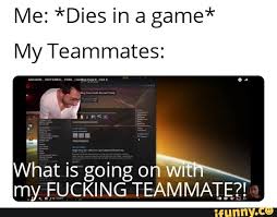 Me Dies In A Game My Teammates What Is Ng Om With My Fucking Inc Teammate