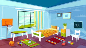 Cartoon student dormitory room interior background template. Baixe Sala De Crianca Do Fundo Do Interior Do Quarto Do Menino Da Crianca Gratuitamente Children Room Boy Kids Bedroom Designs Bedroom Interior