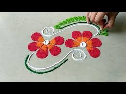 Easy And Beautiful Freehand Rangoli Design Beautiful laddu kolam design | laddu rangoli design. easy and beautiful freehand rangoli design