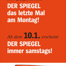 »dein spiegel« erscheint jeden monat neu und bietet spannende, verständlich geschriebene geschichten aus aller welt, interviews und news aus politik und gesellschaft. Der Neue Erscheinungstag Des Spiegel Ab 10 1 2015 Der Spiegel