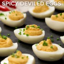 Spicy Deviled Eggs Recipe By Tasty Recipe Spicy Deviled Eggs Recipes Chocolate Truffles Easy