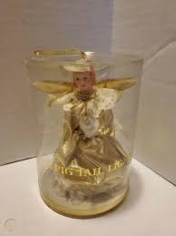 Maybe you would like to learn more about one of these? Angel Tree Top Christmas Tree Topper Gold Dress Pig Tail Light With Box Revco 3770280666