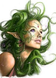 Green Haired Elf Fantasy Kunst Fantasy Kunstprojekte Fantasie Frauen