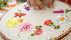 Easy ribbon work for beginners. 10 Ribbon Embroidery Flowers Hand Stitching Tutorial For Beginners Youtube