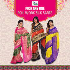 Saree.lk is the best online saree shopping sri lanka for wedding, engagemnet and party wear sarees. Buy Pick Any One Foil Work Silk Saree By Pakhi Fps1 Online At Best Price In India On Naaptol Com