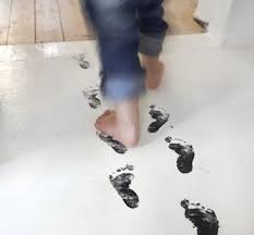 Footprints On The Floor Mamamekko Blog Footprint Painted Footprint Kids Decor