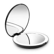 Amazon Com Fancii Led Lighted Travel Makeup Mirror 1x 10x Magnification Daylight Led Compact Portable Large 5 Wide Illuminated Folding Mirror Beauty