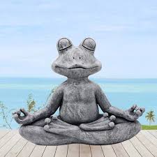 5 out of 5 stars. Amazon Com Limeide Meditating Zen Yoga Frog Figurine Garden Statue Indoor Outdoor Garden Sculpture For Home Patio Yard Or Lawn 12 5 Handmade Poly Resin Grey Stone Finish Kitchen Dining