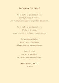 La gloria del deber forma su gloria; 2018 19 Poema Dia Del Padre Colegio Atenea