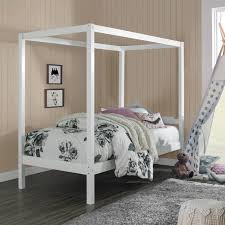 Think velvet and leather upholstery for a cultivated vibe, or go with wood and woven suede for a more relaxed aura. Taylor Olive Tansy Twin Canopy Bed Overstock 31719344