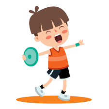 Cartoon Illustration Of A Kid Playing Discus Throw 10721704 Vector Art at  Vecteezy