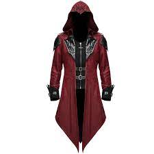Assassins creed odyssey cosplay costume med. Black Assassins Creed Hooded Jacket By Devil Fashion The Dark Store