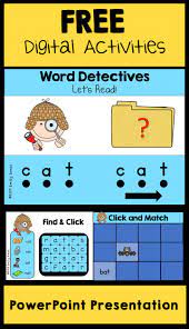 Free Cvc Digital Activities Powerpoint Presentation Practice The Word Family At With I Google Classroom Activities Cvc Words Kindergarten Digital Activities