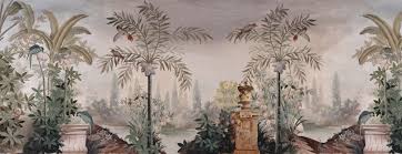 Panoramic Wallpaper Ananbo The Color Bird Garden En 2020 Papier Peint Panoramique Papier Peint Comment Peindre