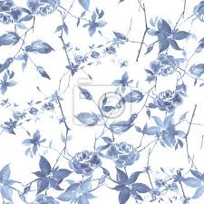 Wedding flower frame on blue background from above. Watercolor Vintage Seamless Pattern Floral Pattern Blue White Leinwandbilder Bilder Wilde Wallpaper Textur Myloview De