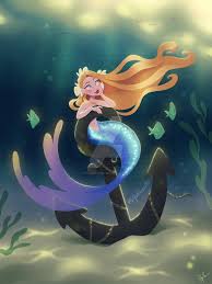 Mermaid On Anchor De Dylanbonner Mermaid Art Mermaid Artwork Mermaid Drawings