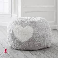 Ivory Polar Bear Faux Fur Bean Bag Chair