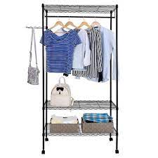 Find clothes rack in buy & sell | buy and sell new and used items near you in toronto (gta). 3 Tier Closet Organizer Metal Garment Rack Portable Clothes Hanger Home Shelf Us Warehouse Drop Shipping Available Storage Holders Racks Aliexpress