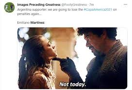 How about dancing now? yells leo messi to yerry mina after his penalty kick is saved by dibu martínez. Dynx7drcnhzbhm