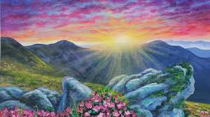 Sunset Mountain Landscape Acrylic Painting Live Tutorial Canvas Painting Landscape Mountain Landscape Painting Mountain Landscape Pumpkin halloween kitty step by step acrylic painting tutorial october 12, 2020.