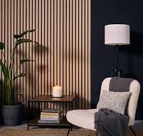Natural Oak on Black Felt Acoustic Wood Slat Wall Panel ...