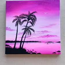 Southwest landscapes tropical sunset acrylic on canvas 16 x 20. Beach Sunset Acrylic Painting For Beginners Acrylic Beach Beginners Painting Sunset Sunset Painting Acrylic Diy Canvas Art Painting Canvas Art Painting