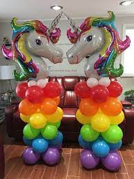 Rainbow Unicorn Balloon Columns Do It Yourself Kit Easy To Assemble Unicorn Birthday Party Decorations Rainbow Unicorn Birthday Party Rainbow Unicorn Birthday