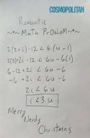 The Most Romantic Math Problem You Ll Ever See Romantic Nerdy Christmas Math Problems