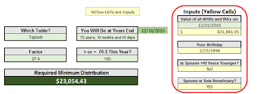 Required Minimum Distribution Rmd Excel Cfo