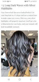 Brown Hair With Silver Highlights Brown Hair With Silver Highlights Grey Brown Hair Long Hair Styles