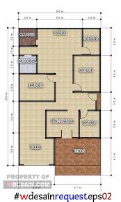 Desain rumah minimalis 3 kamar ini menggambarkan tiga kamar yang berhadapan dan ruang tamu diapit ditengah. Desain Rumah Minimalis 3 Kamar 1 Mushola Dan Toko Desain Rumah Minimalis