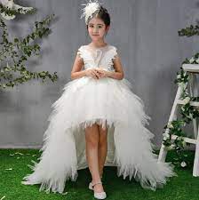 Best gift idea for birthdays, parties and holidays. Kami White Swan Girls Wedding Princess Dress Wedding Dress Chic