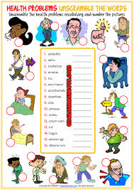 Look at the worksheet and description and decide which one to print. An Enjoyable Unscrambling The Words Esl Printable Worksheet For Kids To Study And Practise Hea Health Problems Vocabulary Worksheets Kids Worksheets Printables